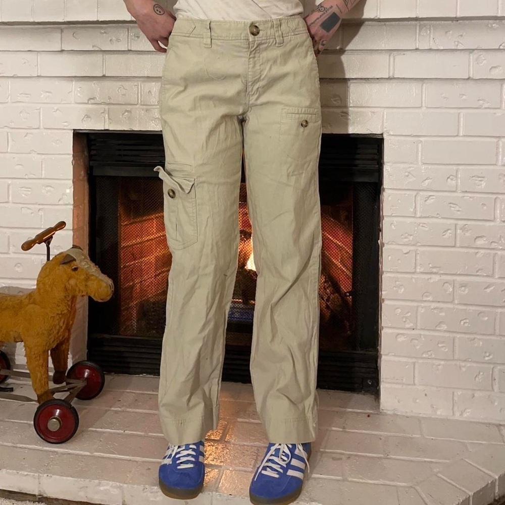 Y2K crème cargo utility pants